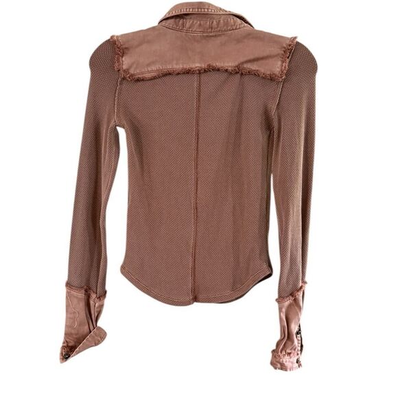 We The Free Brown Ruffled Fitted Blouse - Picture 3 of 9